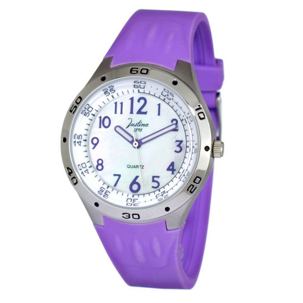 JUSTINA Rubber Bracelet Watch with Dial Women Purple Watches